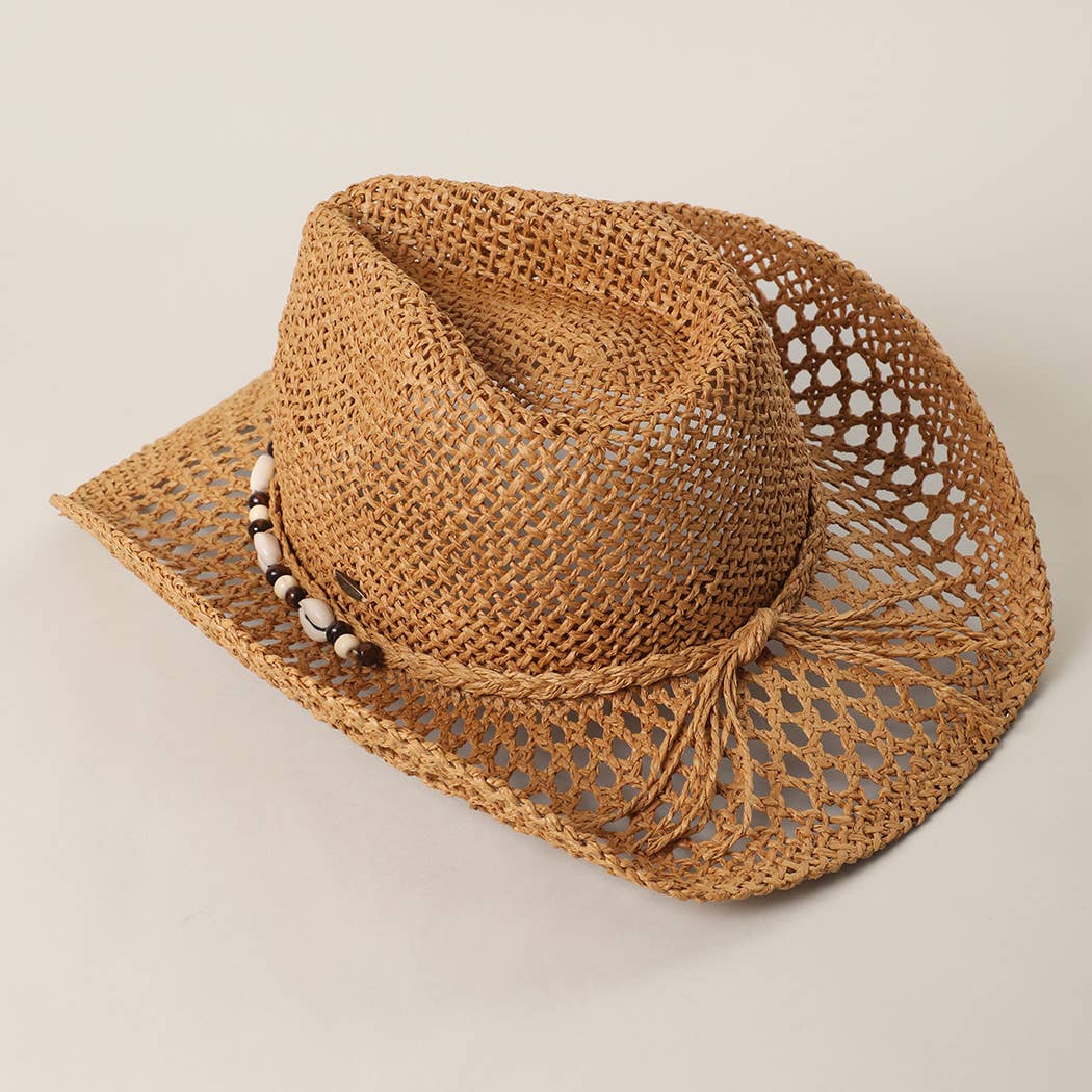 Coastal Paper Straw Cowboy Hat