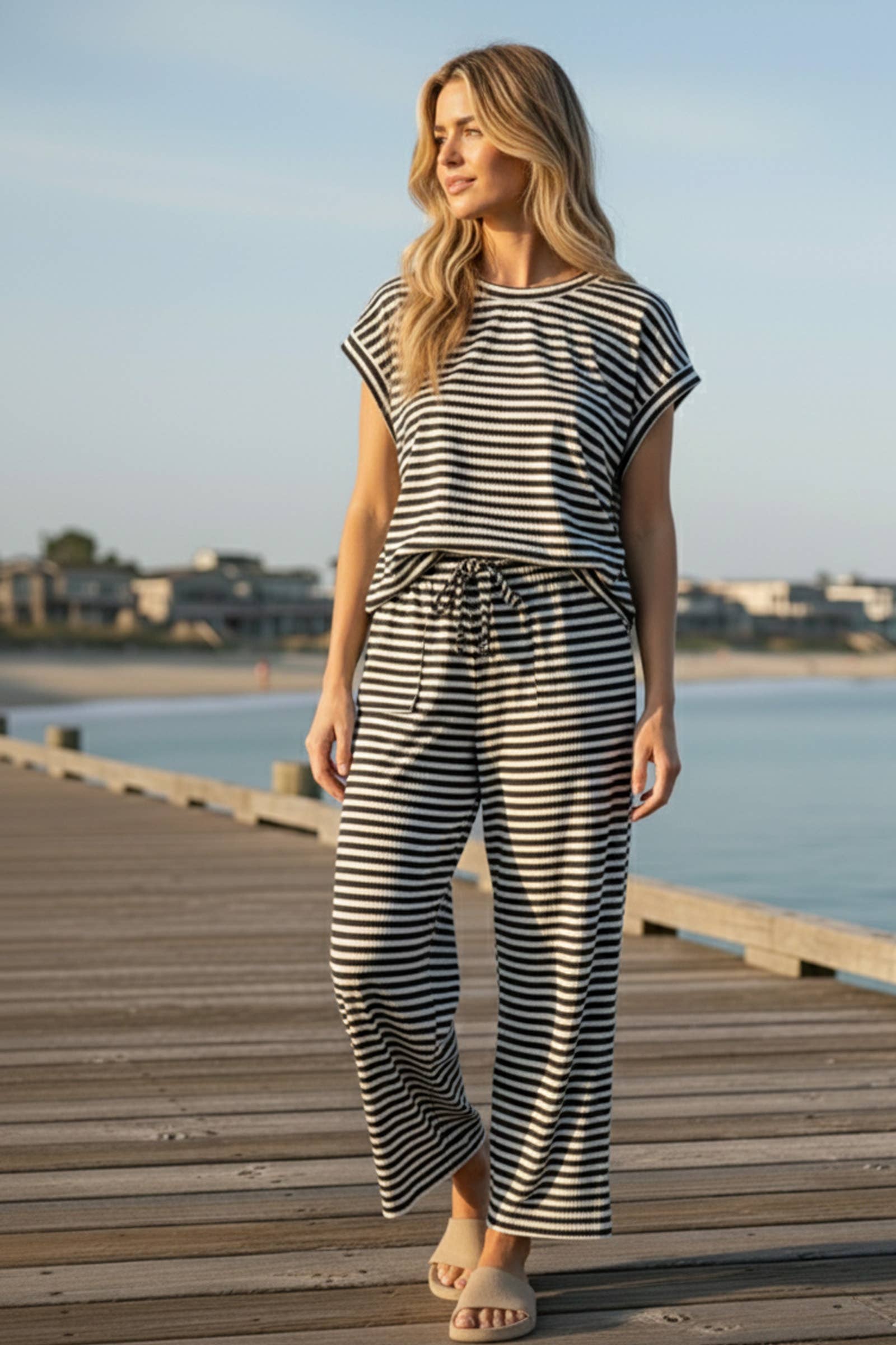 Striped Rib Lounge Set