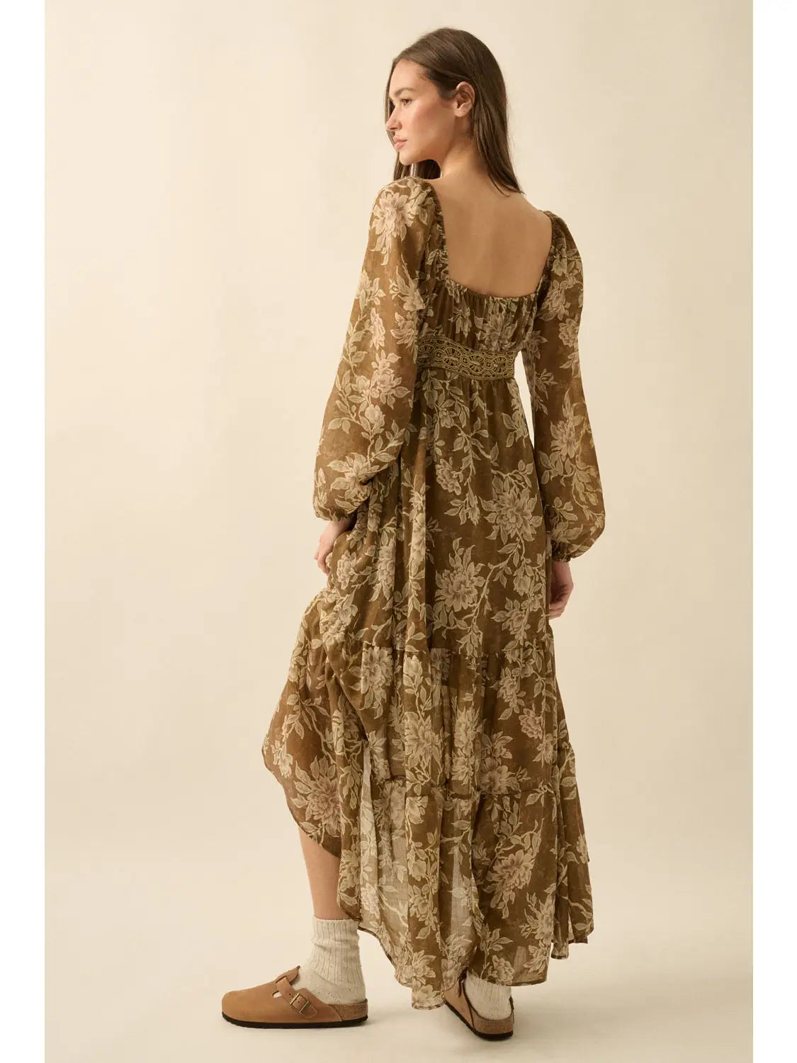 Floral Button-Front Maxi Dress