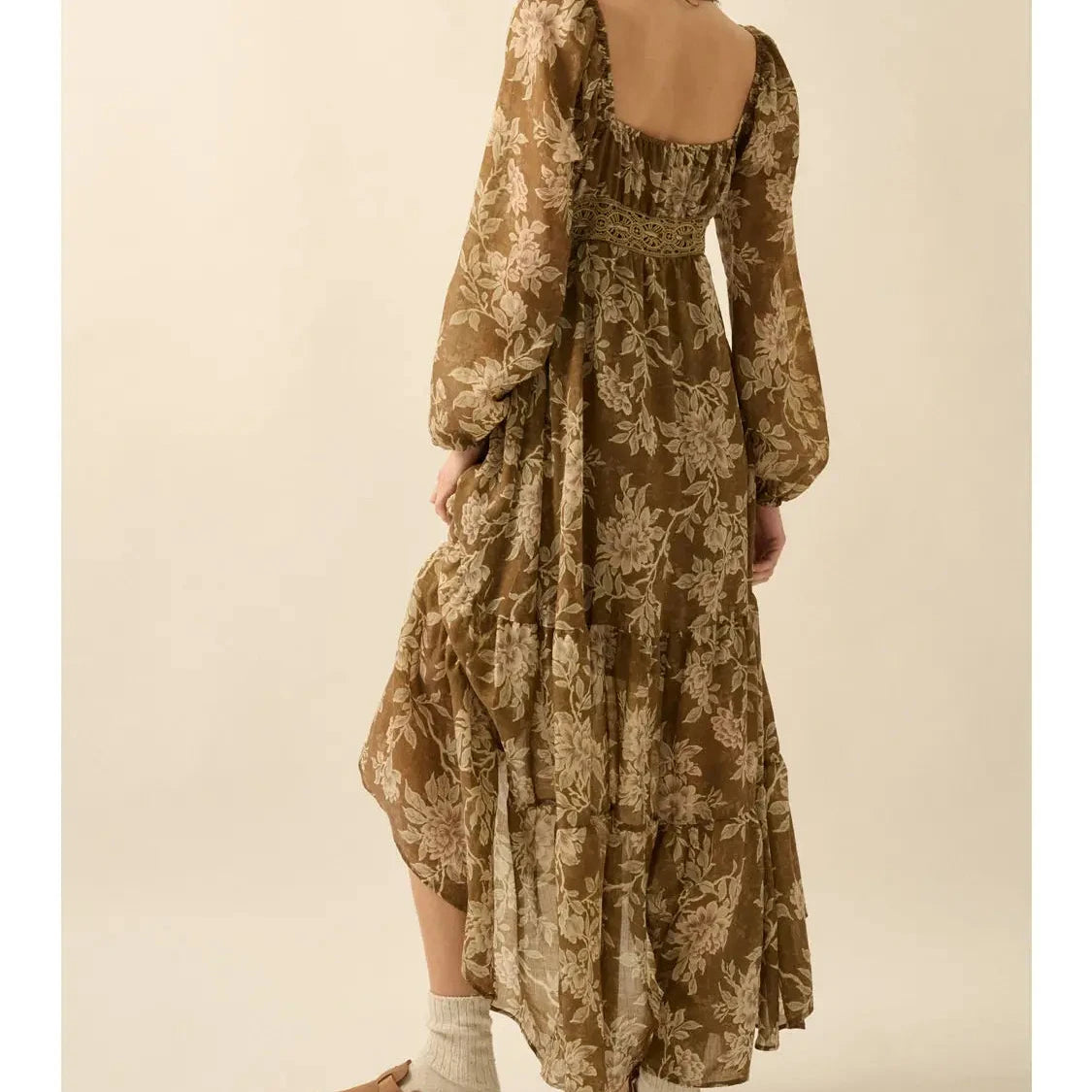 Floral Button-Front Maxi Dress