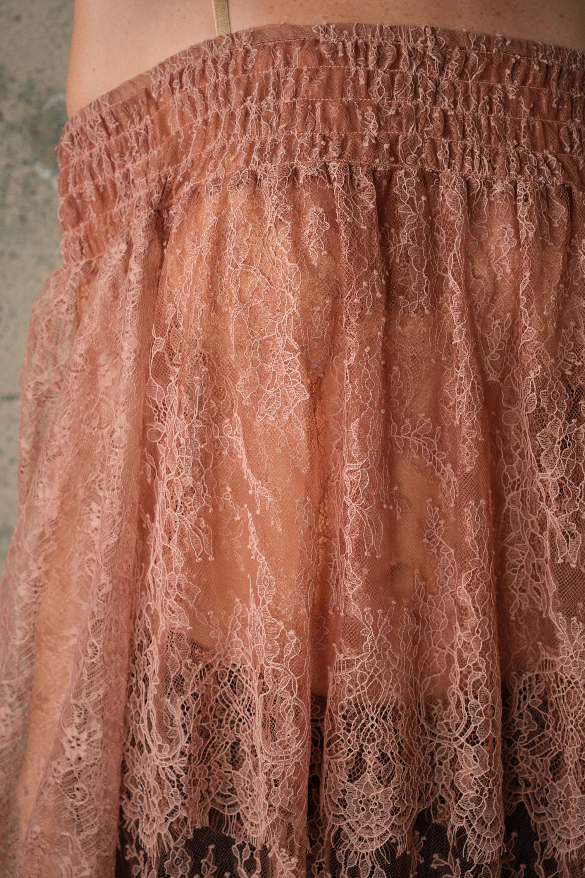 Off Shoulder Sheer Lace Blouse