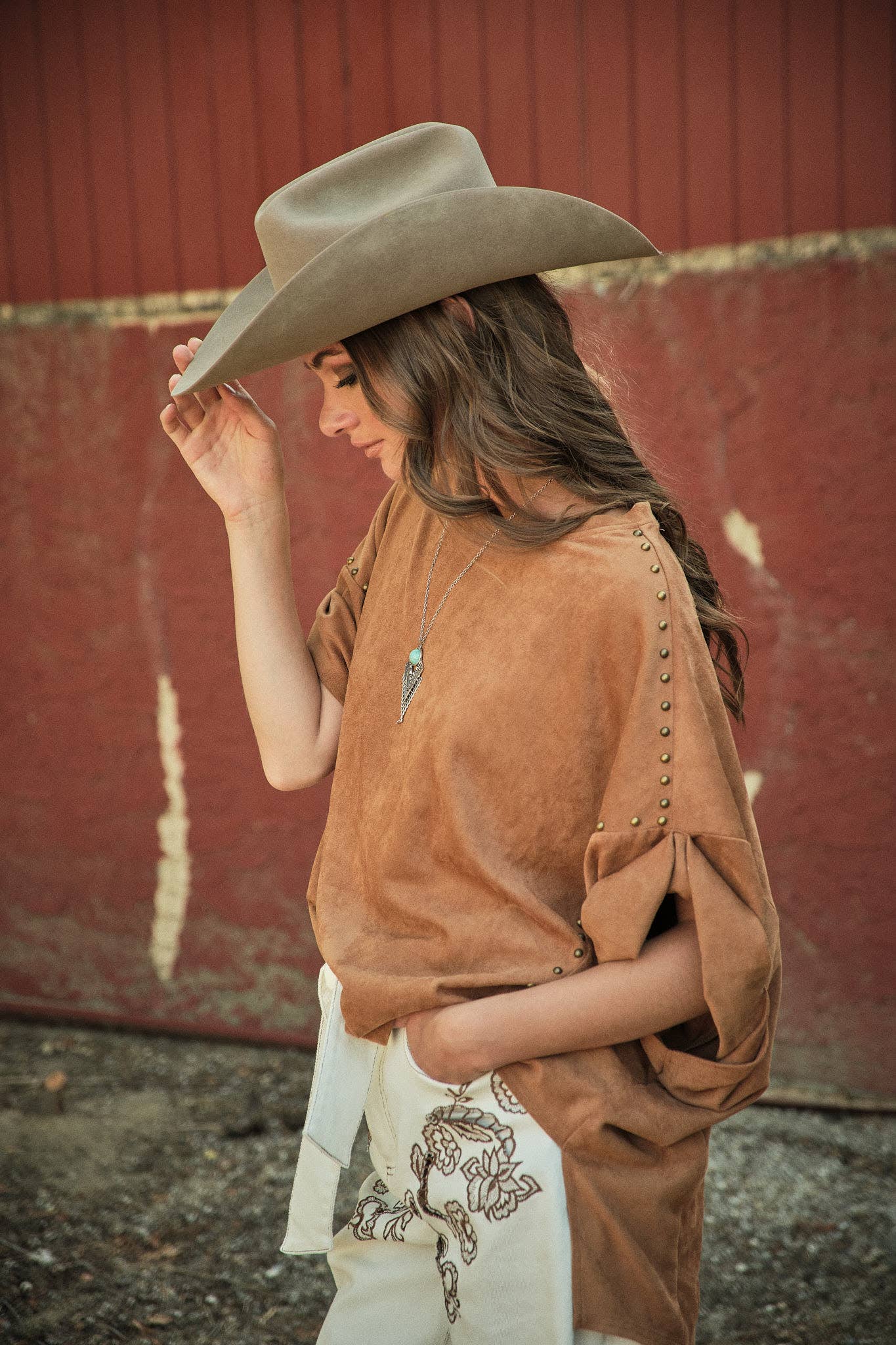 Studded High Low Oversized Tee