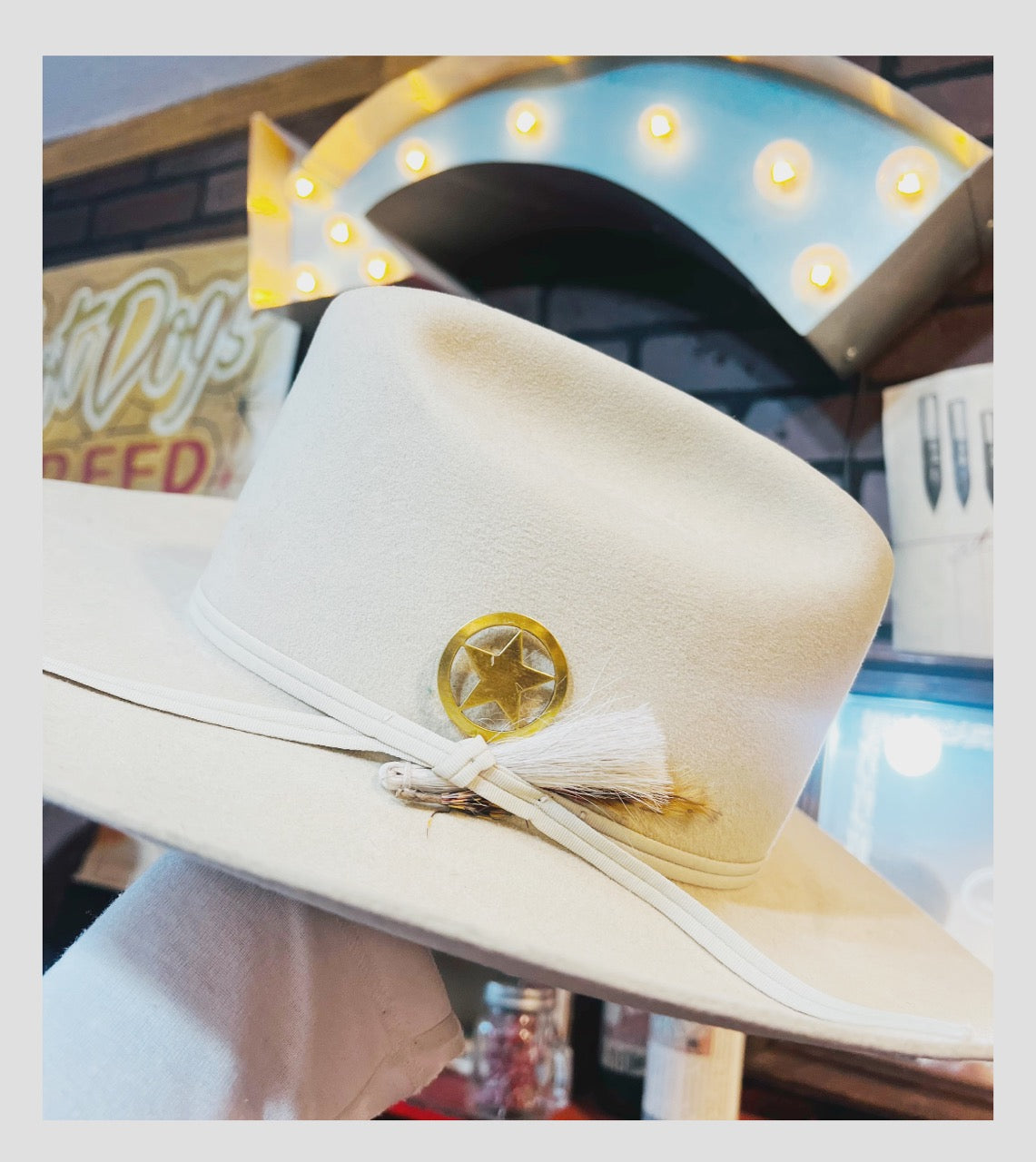 Aged Brass Western Star Hat Pin