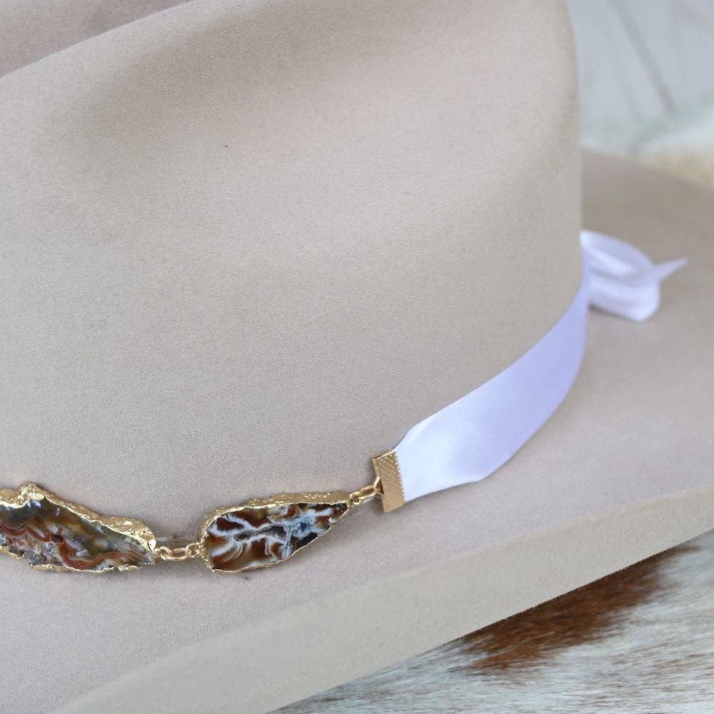 Geode Slice Beige Hat Band – Shiloh