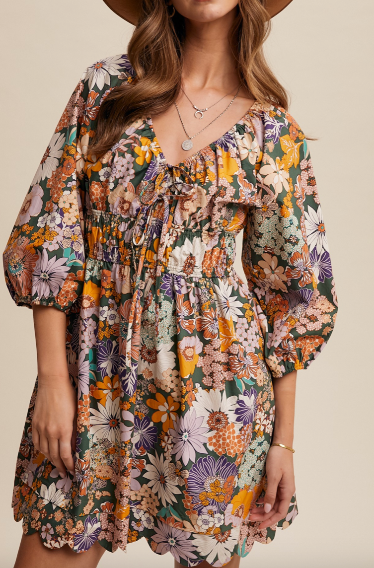 Secret Garden Puff Sleeve Dress