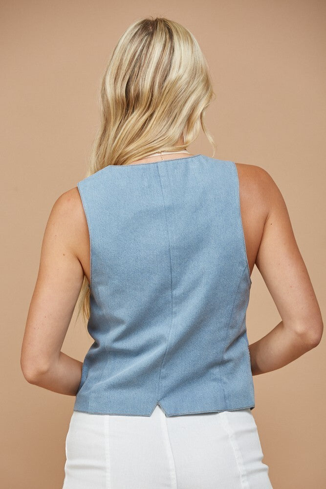 Ocean Mist Denim Vest
