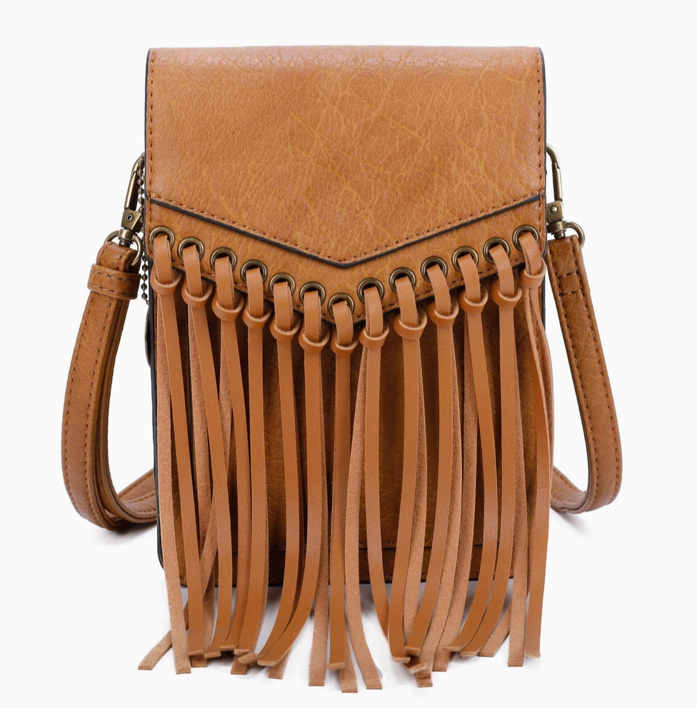 Scarlet Fringe Phonecase Crossbody Bag