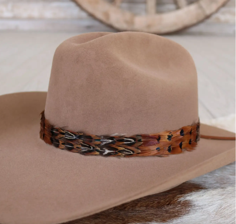 Western Feather Rust Hat Band