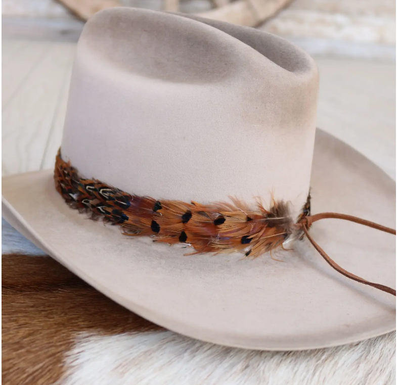Western Feather Rust Hat Band