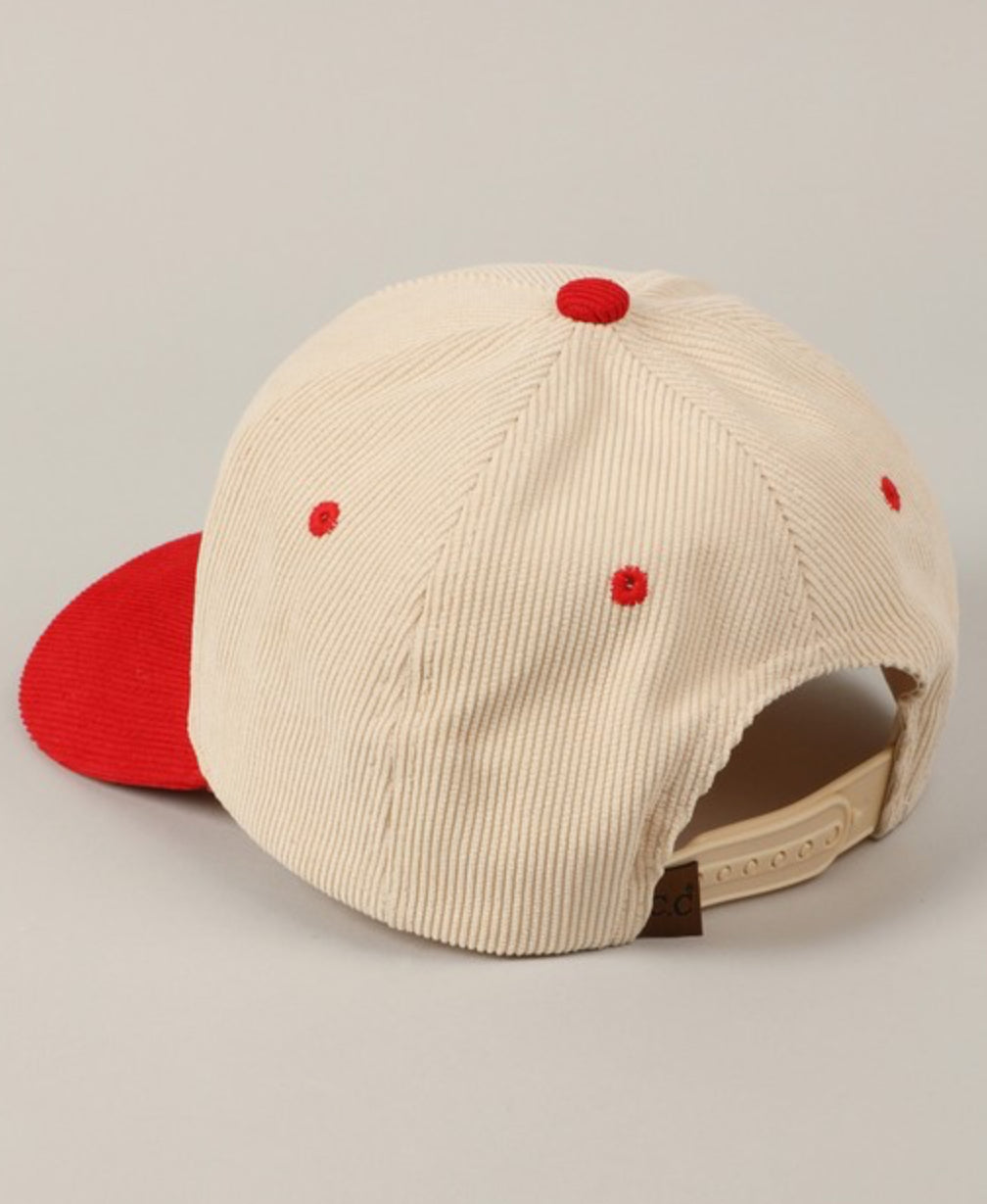 Glittery “Love” Corduroy Cap