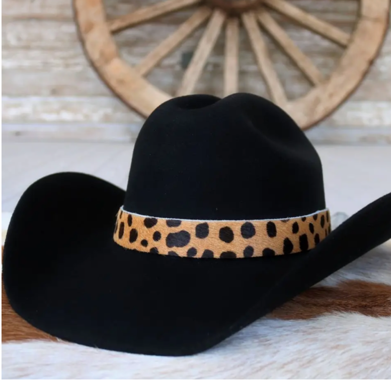 Spotted print leather hat band