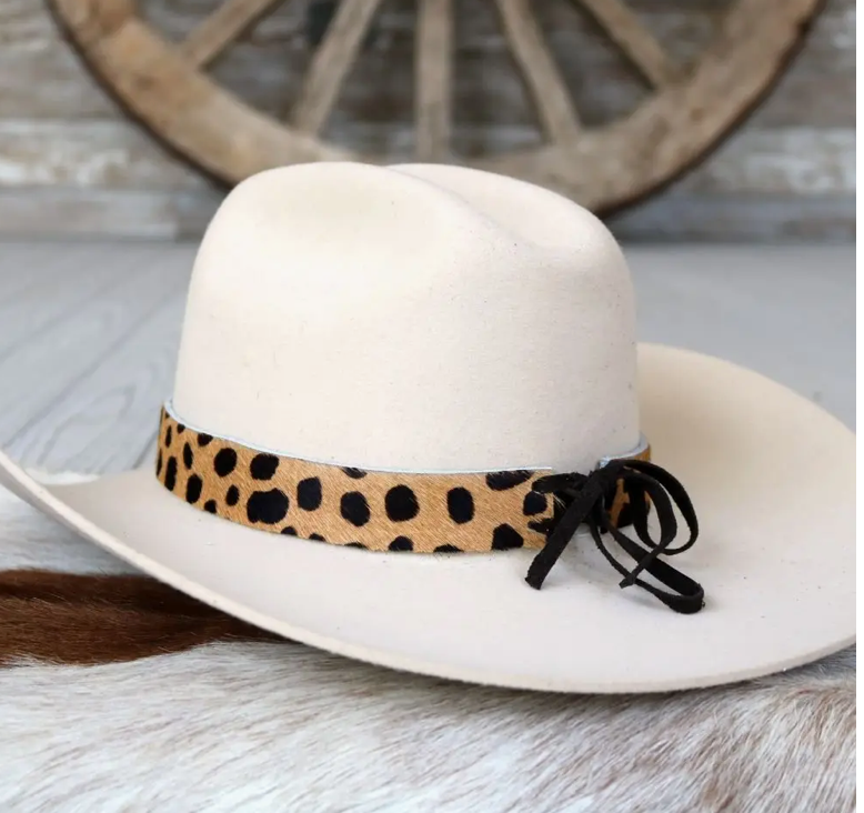 Spotted print leather hat band