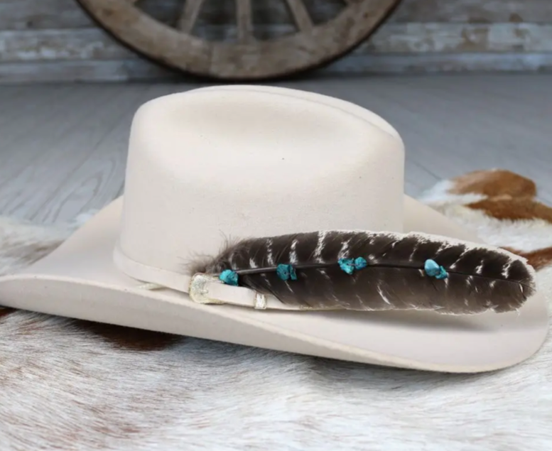Turquoise Turkey Hat Feather