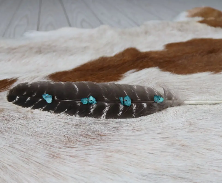 Turquoise Turkey Hat Feather