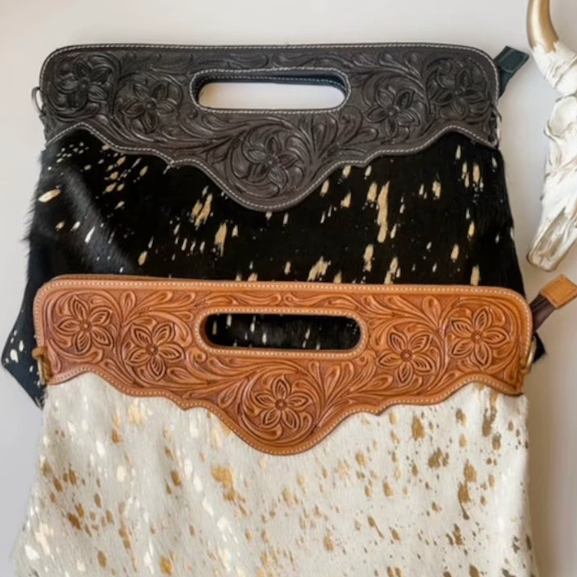 Gold Speck Cowhide Purse