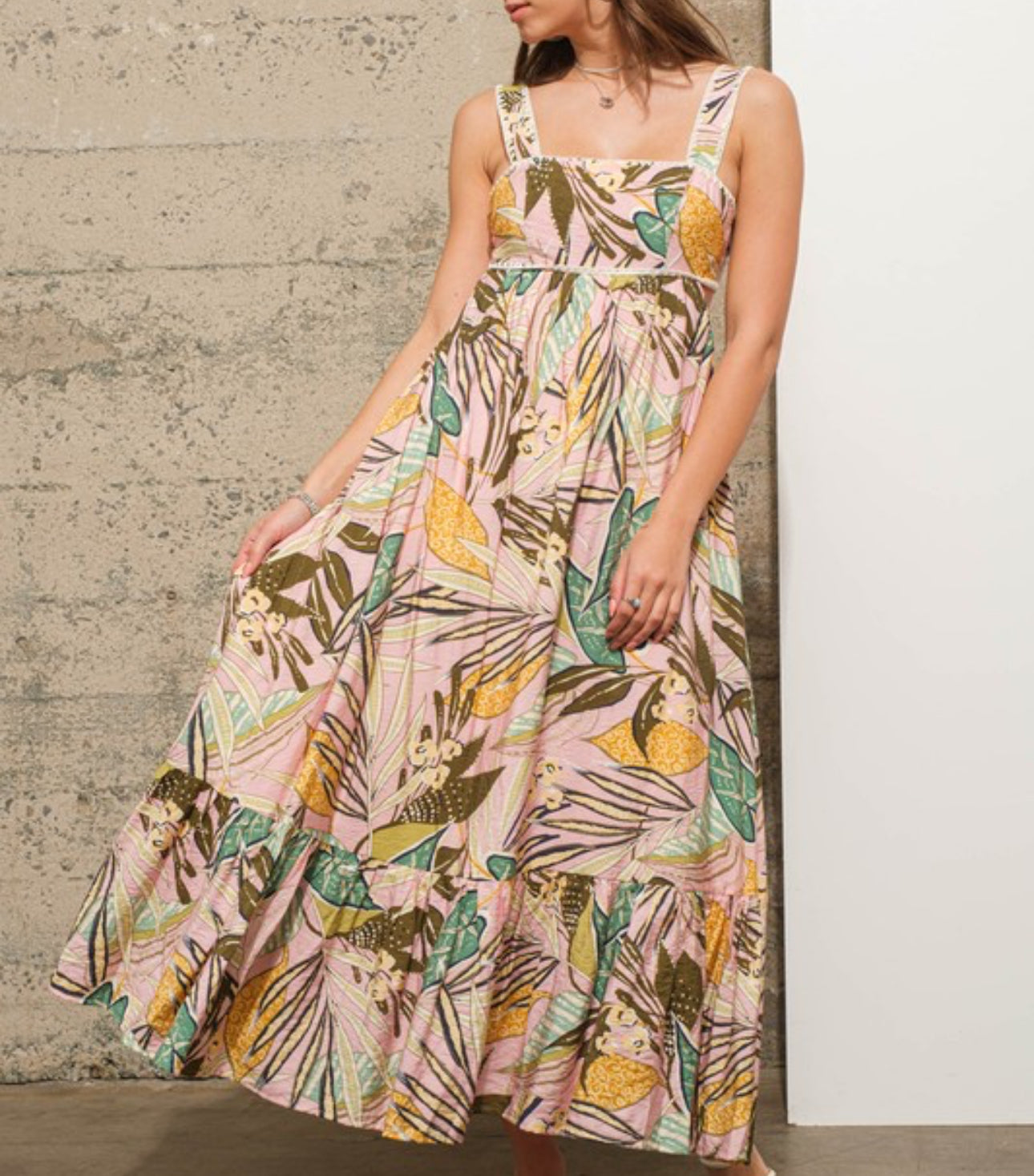 Blush Blossom Embroidered Maxi Dress