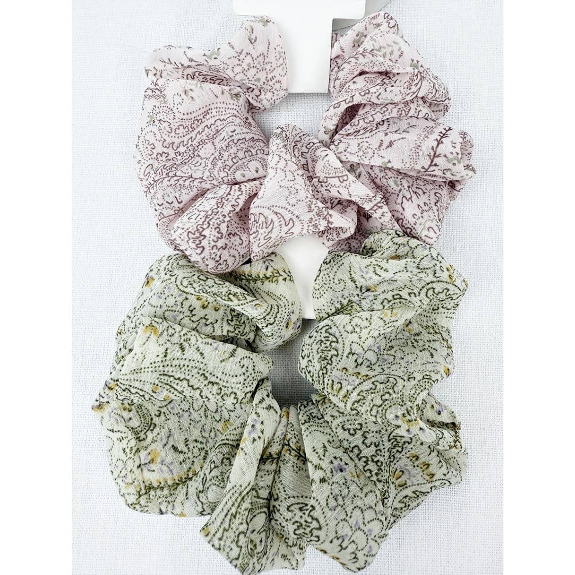 Elegant Paisley Soft Tone Chiffon Scrunchies
