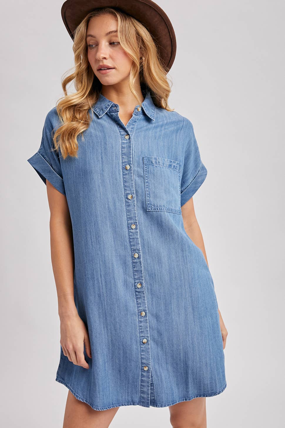 Denim Button-Down Shirt Dress Denim Button-Down Shirt Dress