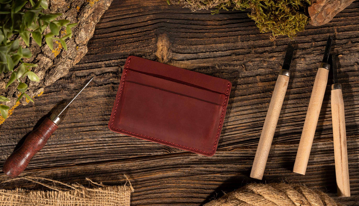 Leather Card Holder Wallet, Handmade Wallet for Men