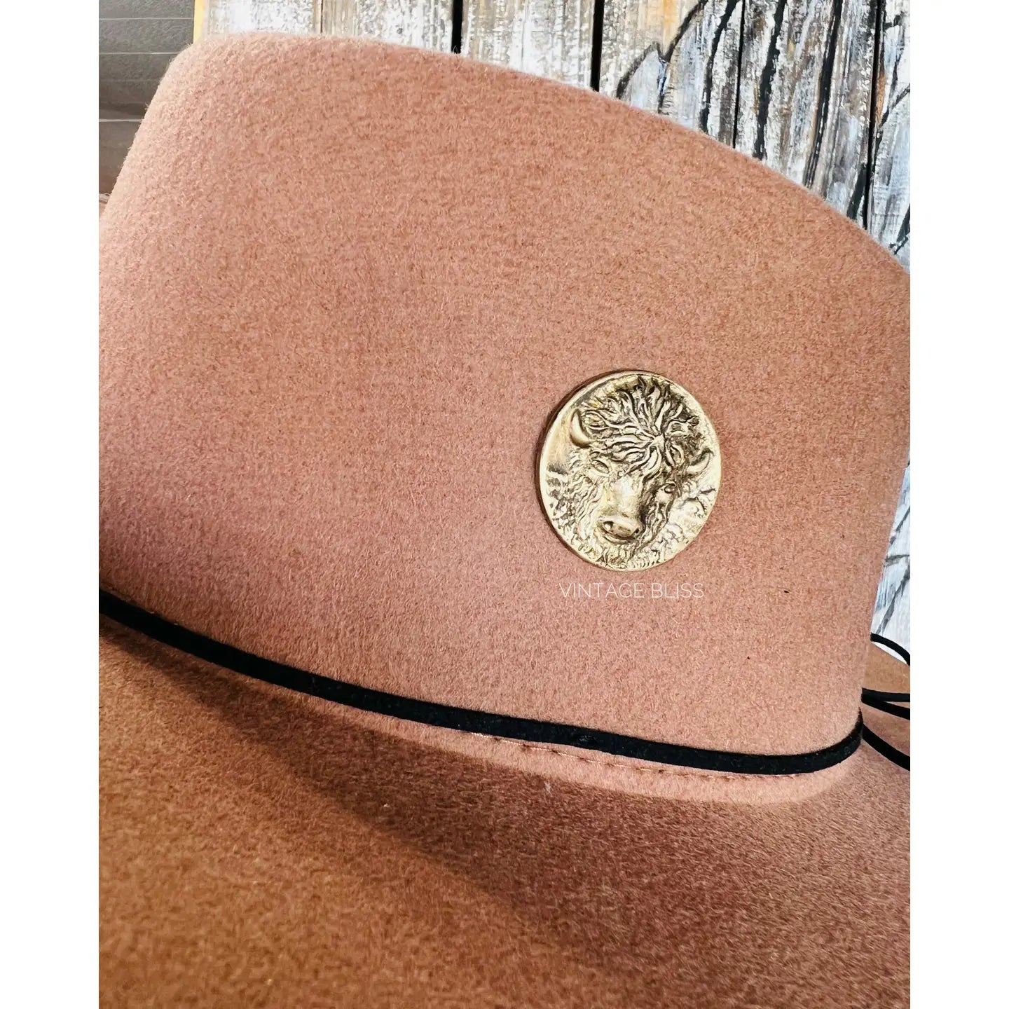 Western Brass Patina Buffalo Hat Pin