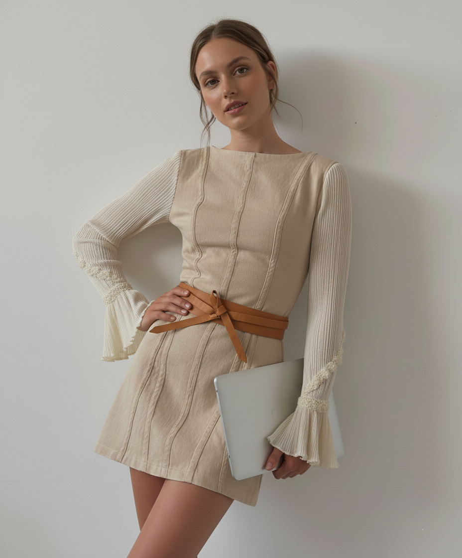 Obi Wrap Genuine Leather Belt｜Wide Tie-On Waist Cincher