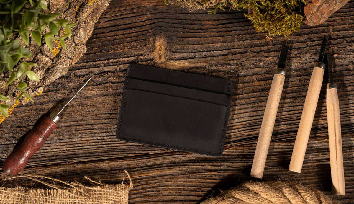 Leather Card Holder Wallet, Handmade Wallet for Men