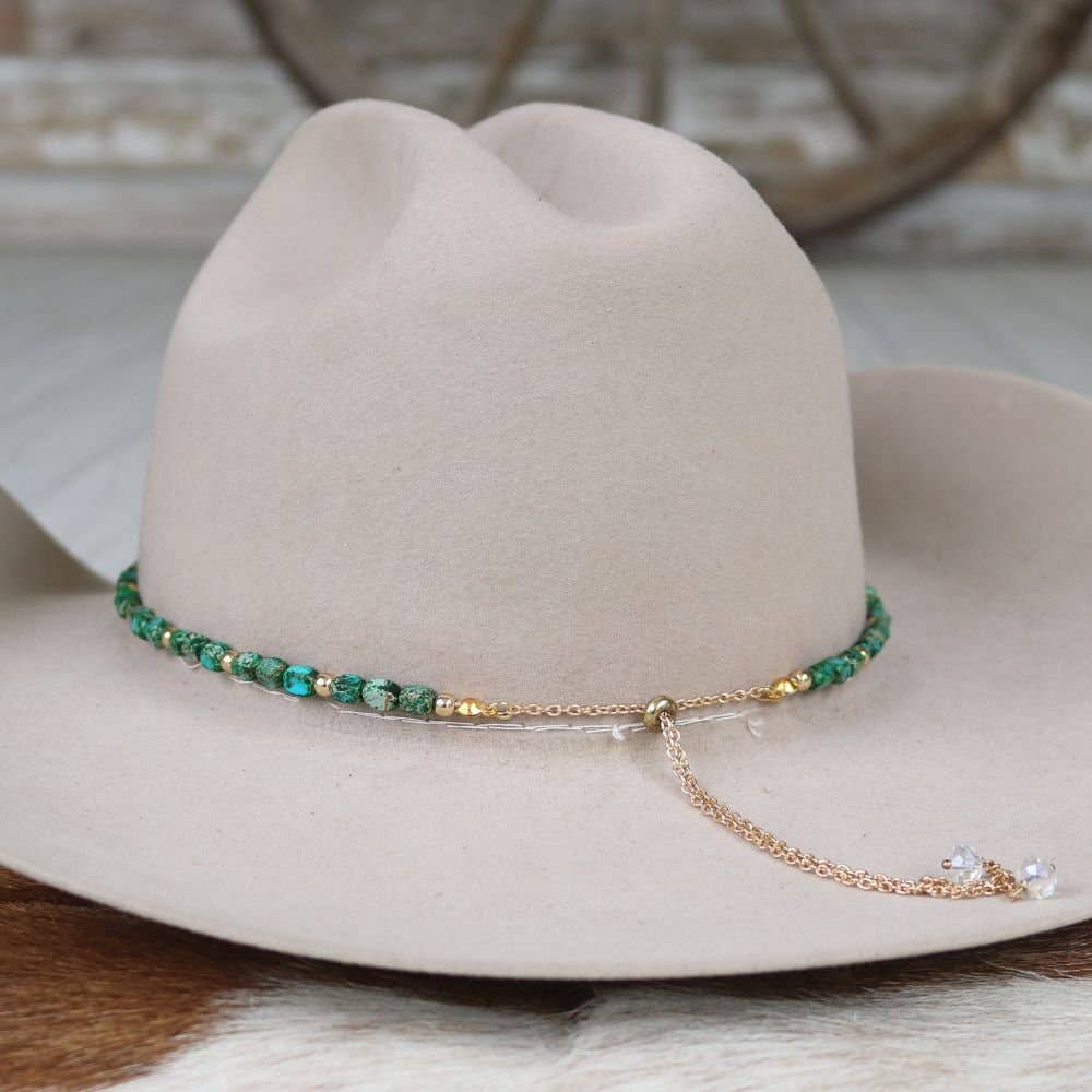 Chunky Green Stone Hat Band