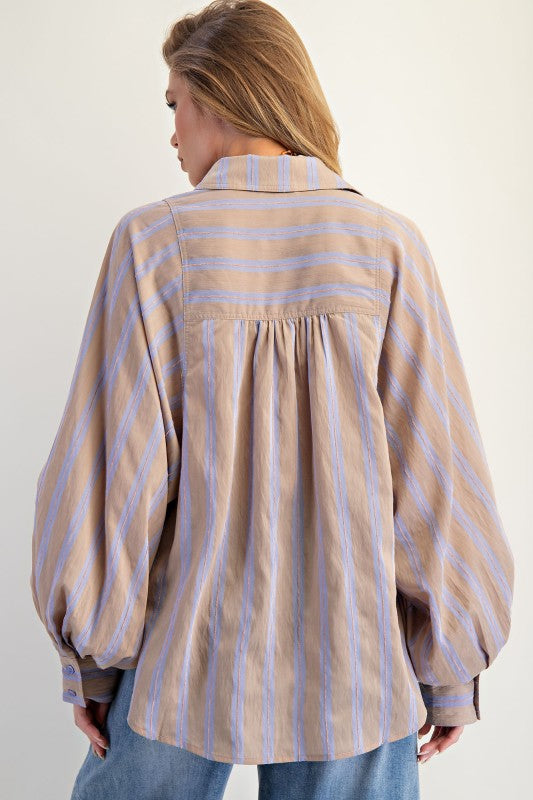 Yarn Dye Stripe Button Down Shirt
