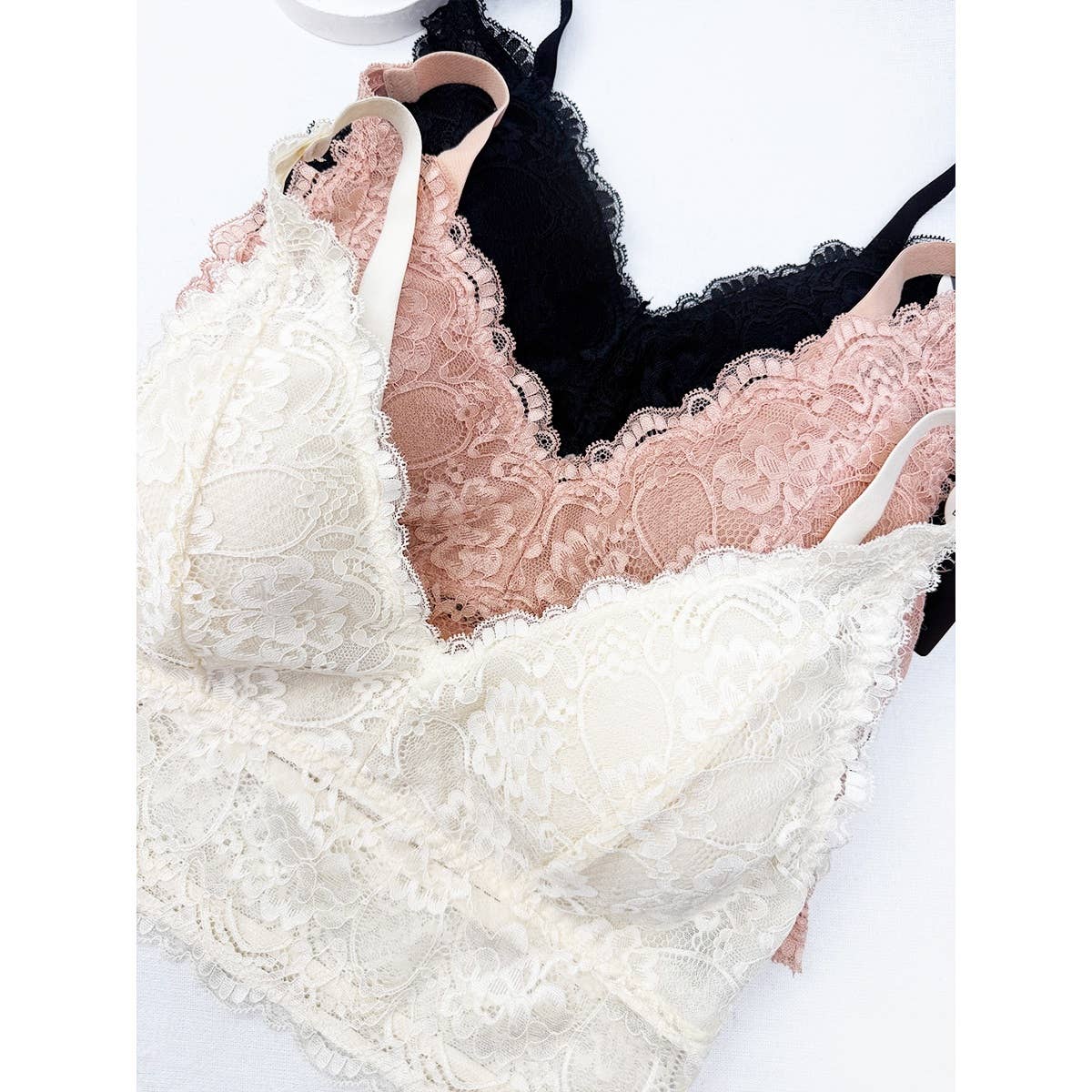 Floral Lace Bralette | Adjustable Straps & Wide Elastic Band