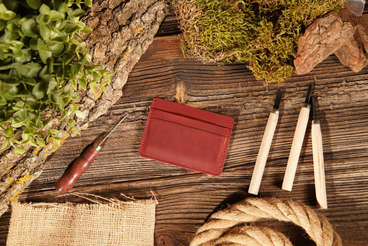 Leather Card Holder Wallet, Handmade Wallet for Men