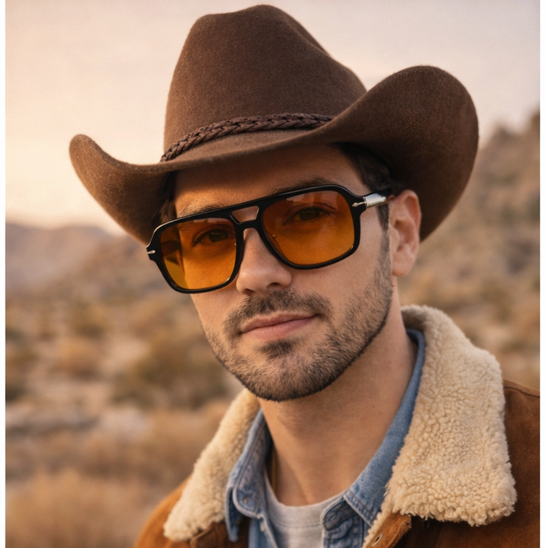 Amber Square Frame Glasses