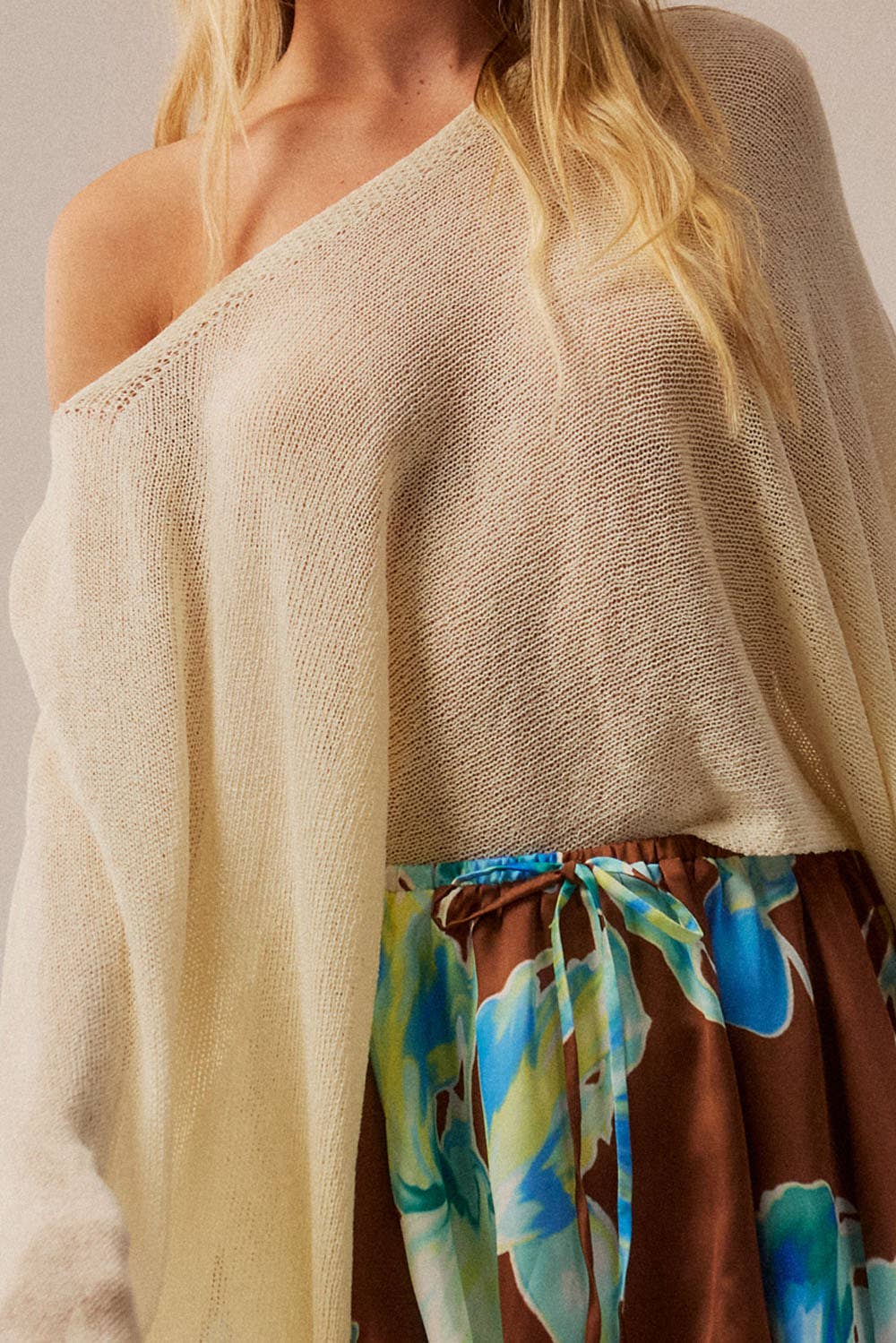 Solid Lightweight Knit Poncho Sweater