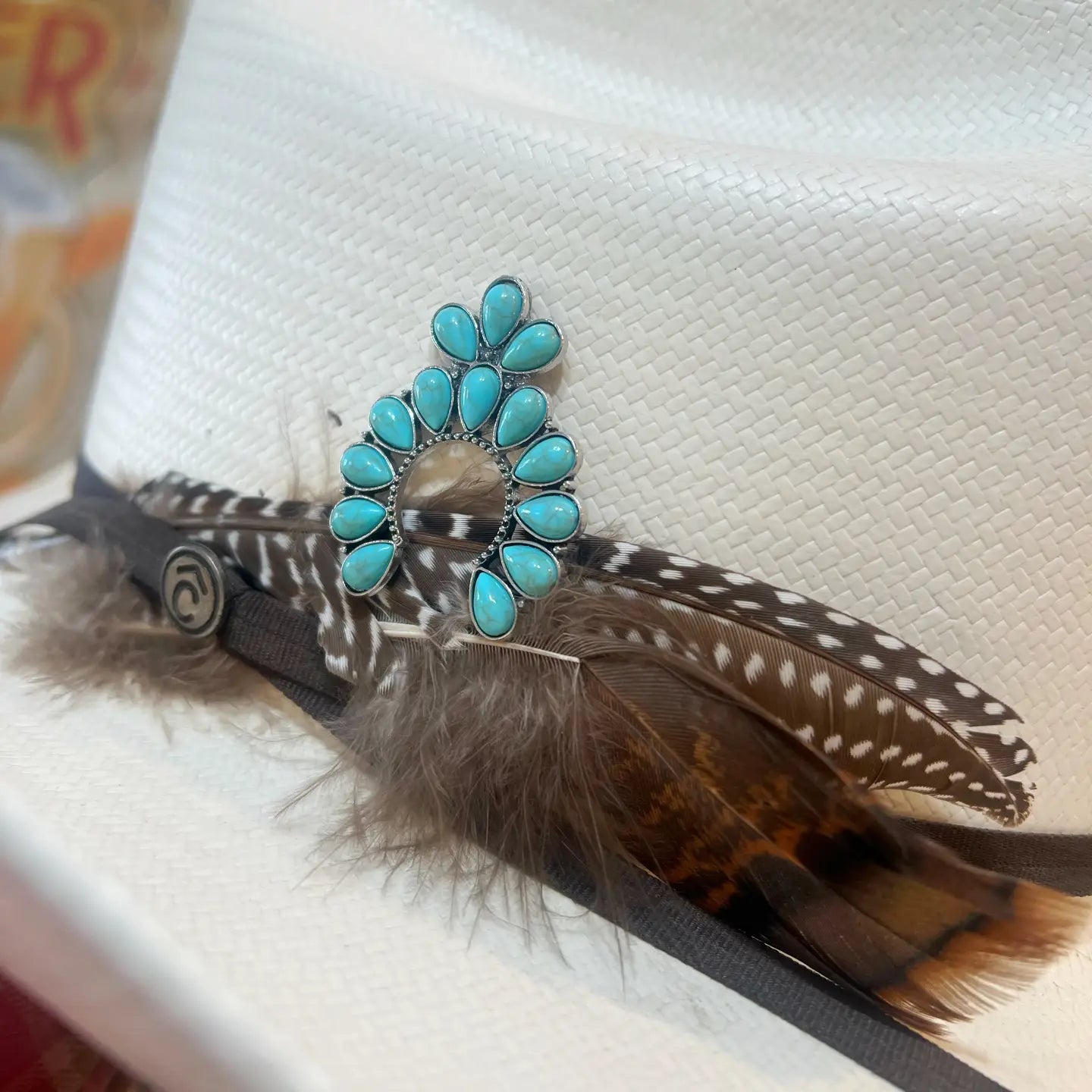 Western Turquoise Squash Blossom Hat Pin Hat Bar