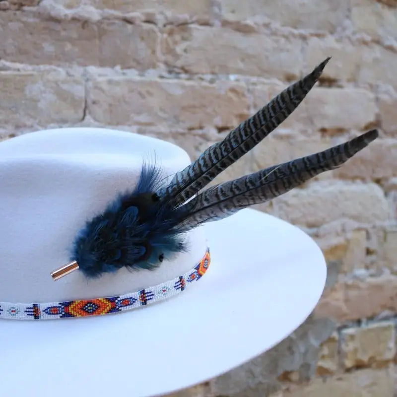 Western Feather Blue Hat Pin