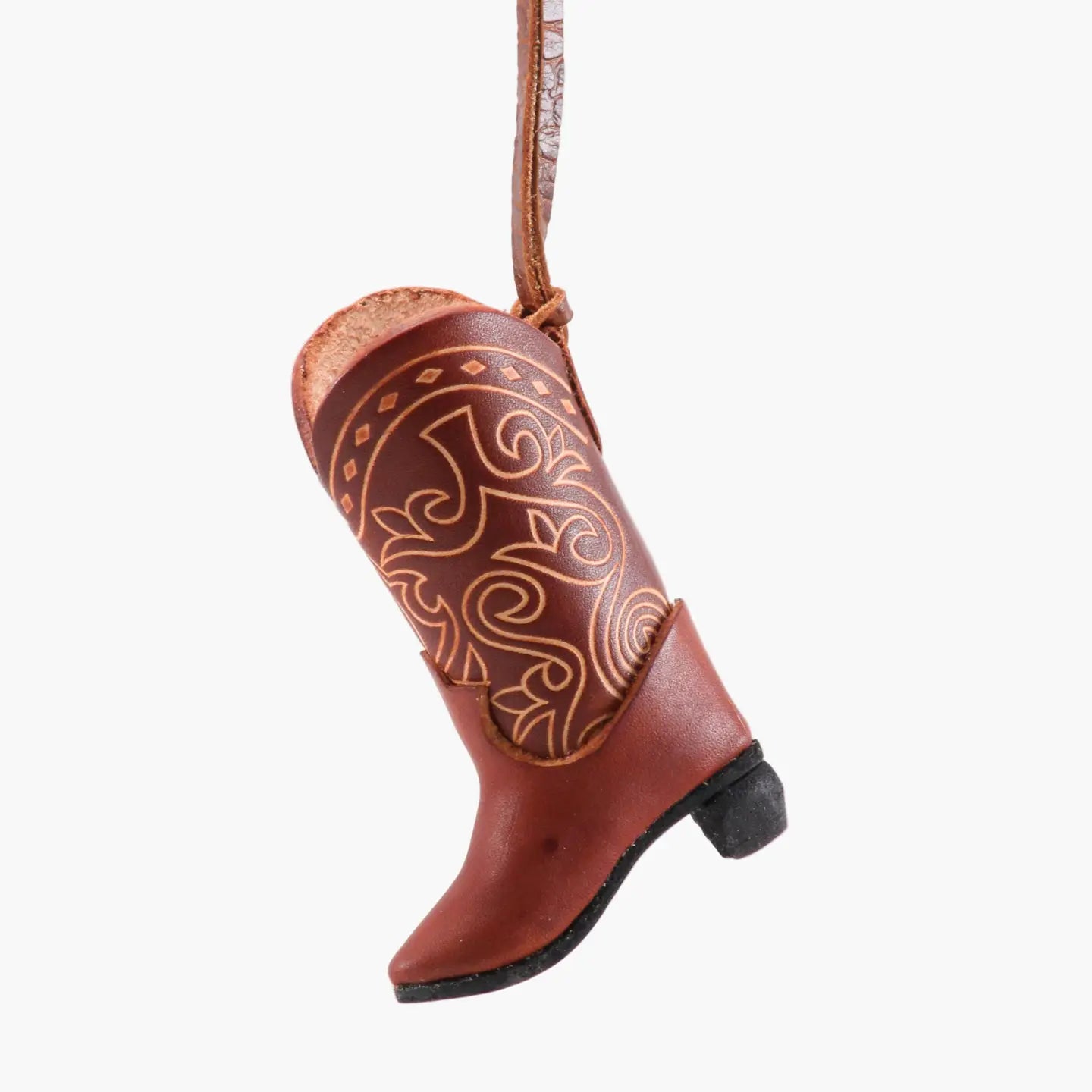 Western Leather Cowboy Boot Ornament