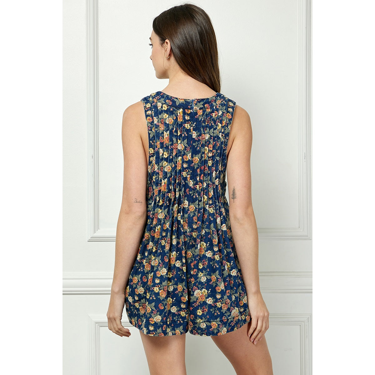V-Neck Print Romper
