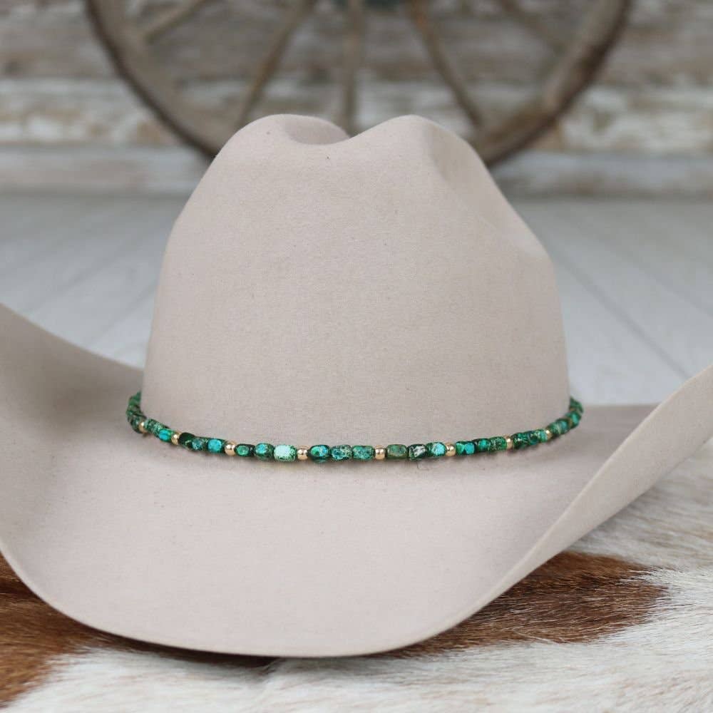 Chunky Green Stone Hat Band