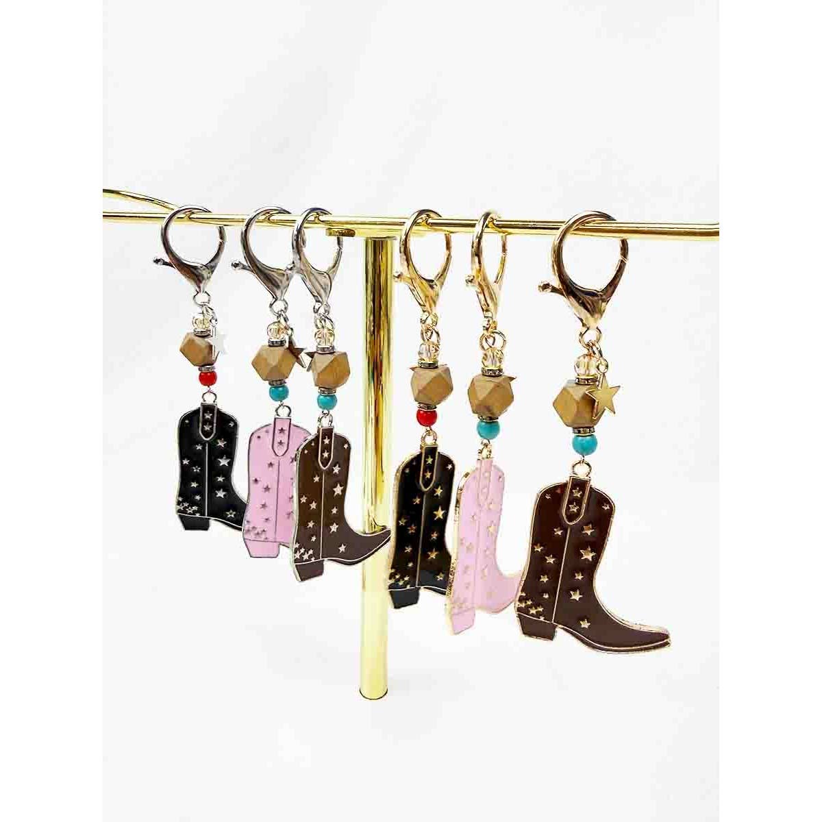 Cowboy Boot Keychain | Western Metal Charm Keychain