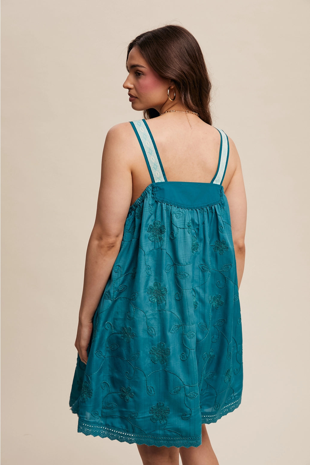 Romantic Embroidered Overall Dress