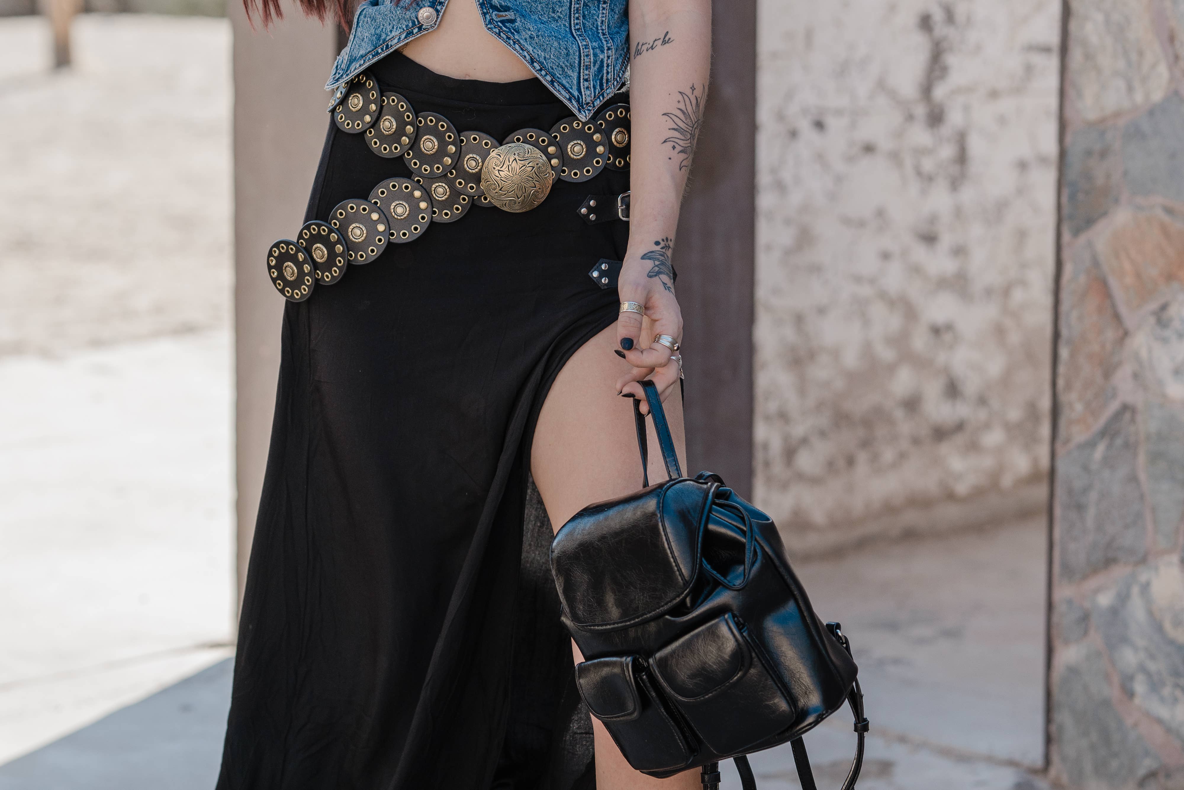Leather Circle Caterpillar Disc Belt