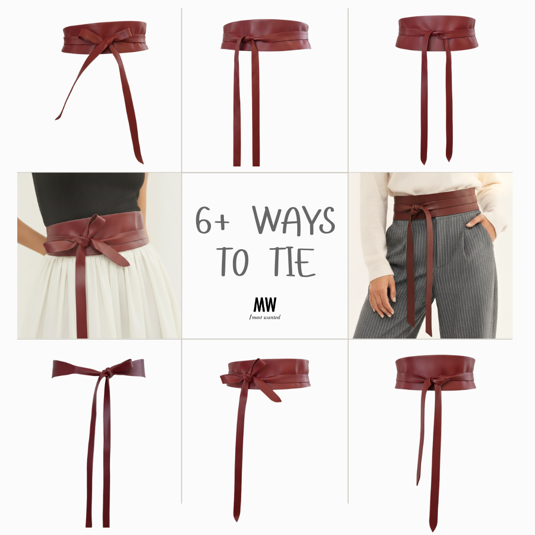 Obi Wrap Genuine Leather Belt｜Wide Tie-On Waist Cincher