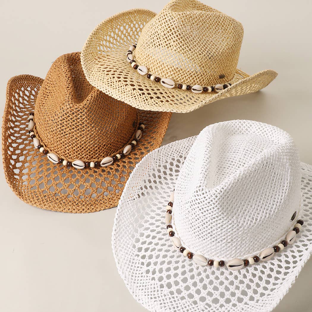 Coastal Paper Straw Cowboy Hat