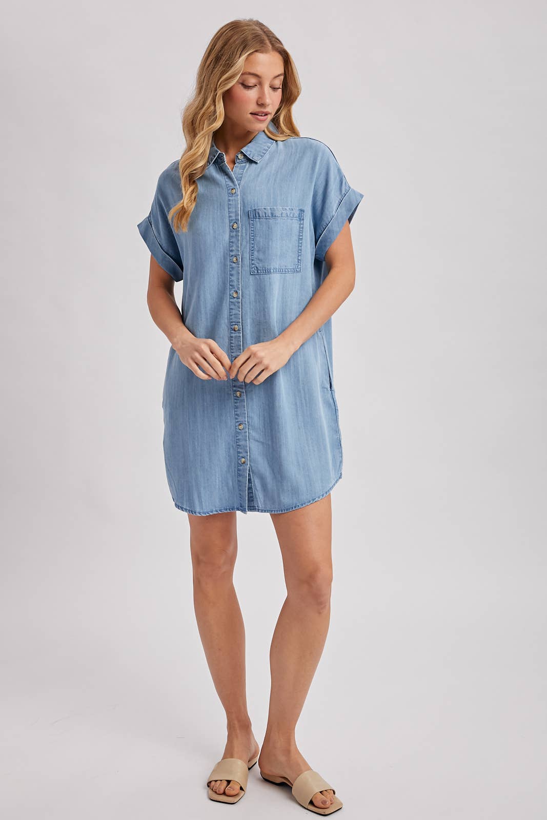 Denim Button-Down Shirt Dress Denim Button-Down Shirt Dress