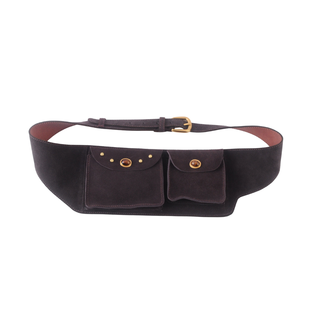 Suede Gemstone Belt Bag