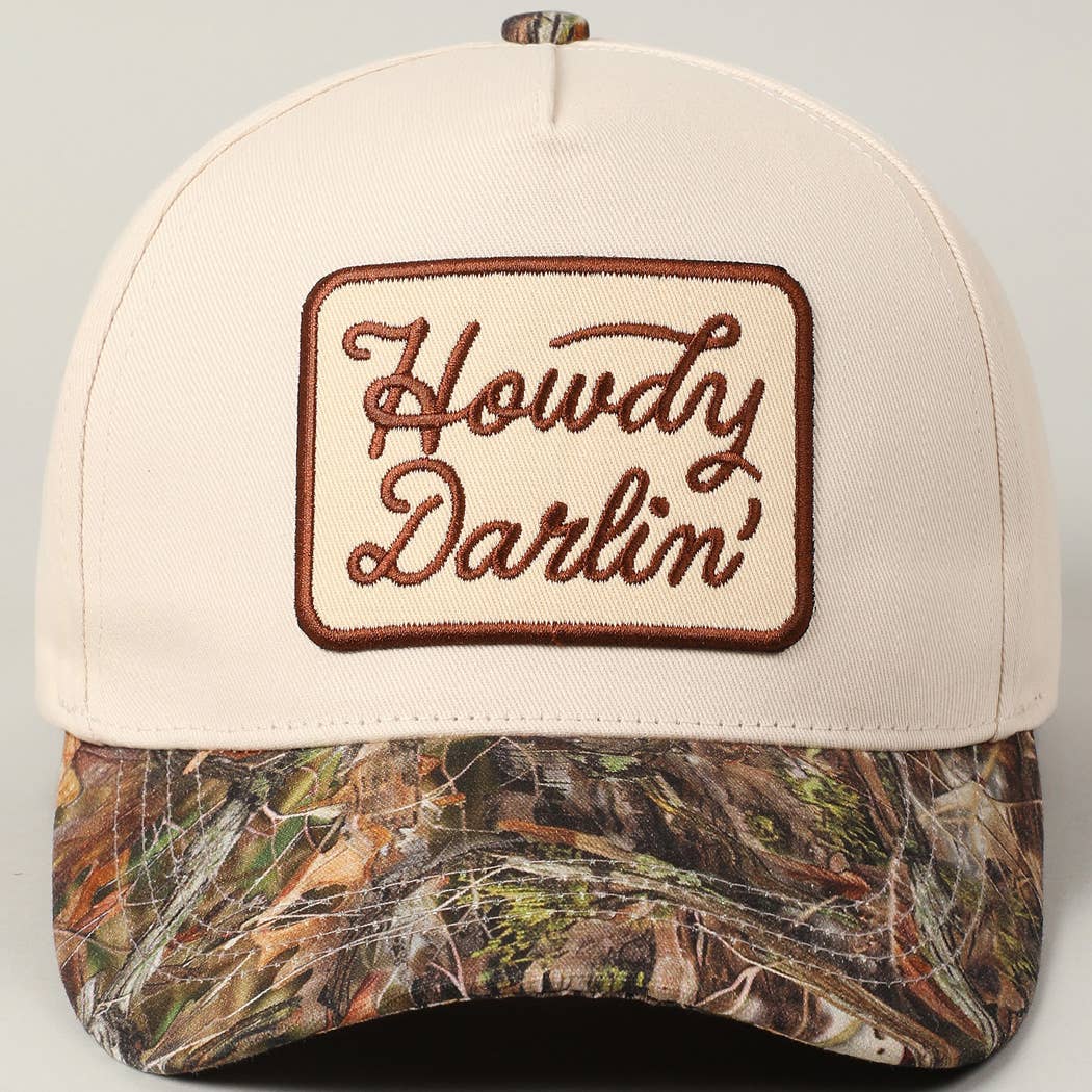 Howdy Darlin' Embroidery Patch Camo Cap