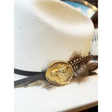 Brass Patina Horse Head Flat Hat Pin