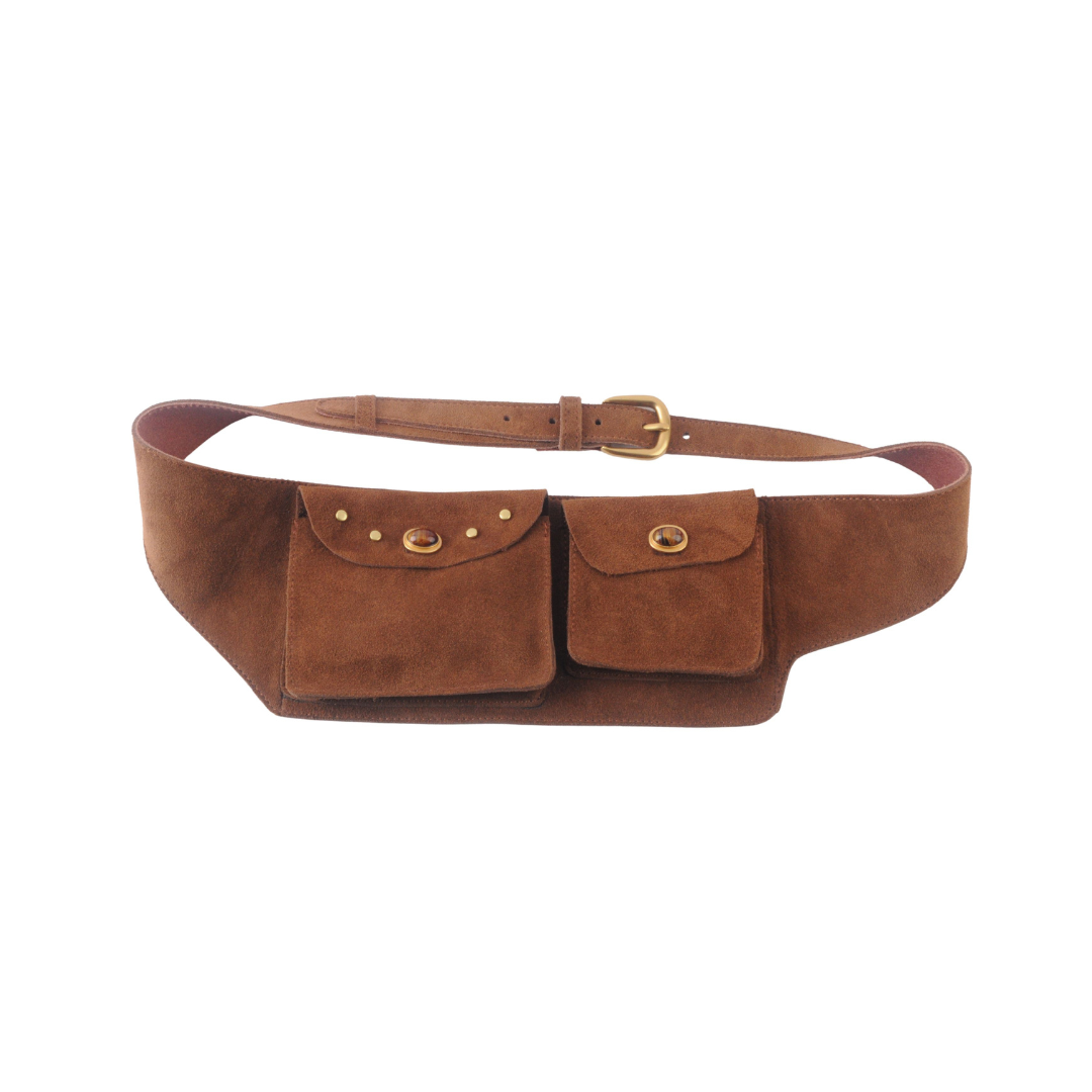 Suede Gemstone Belt Bag