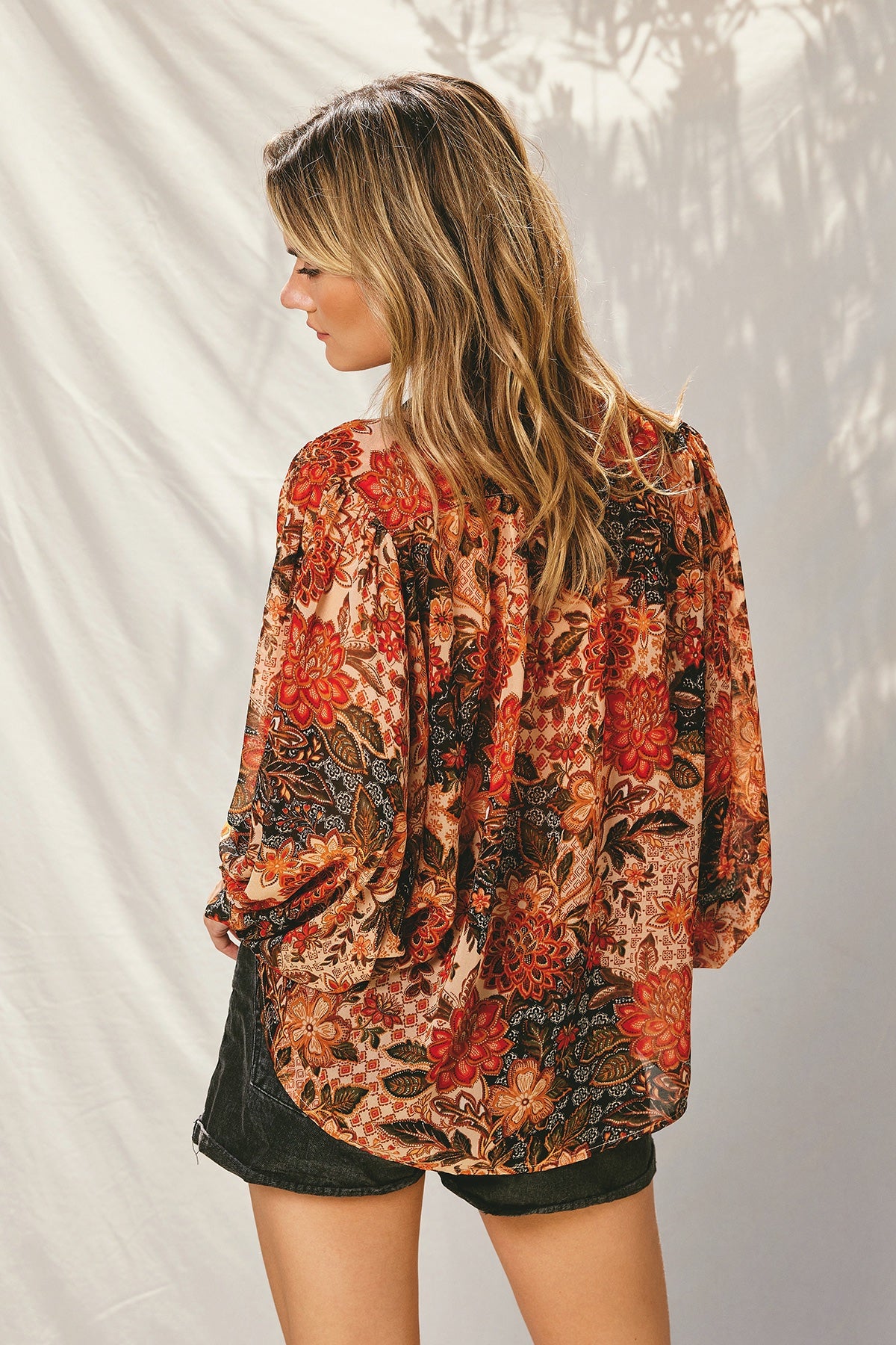 Paisley Print Flowy Blouse