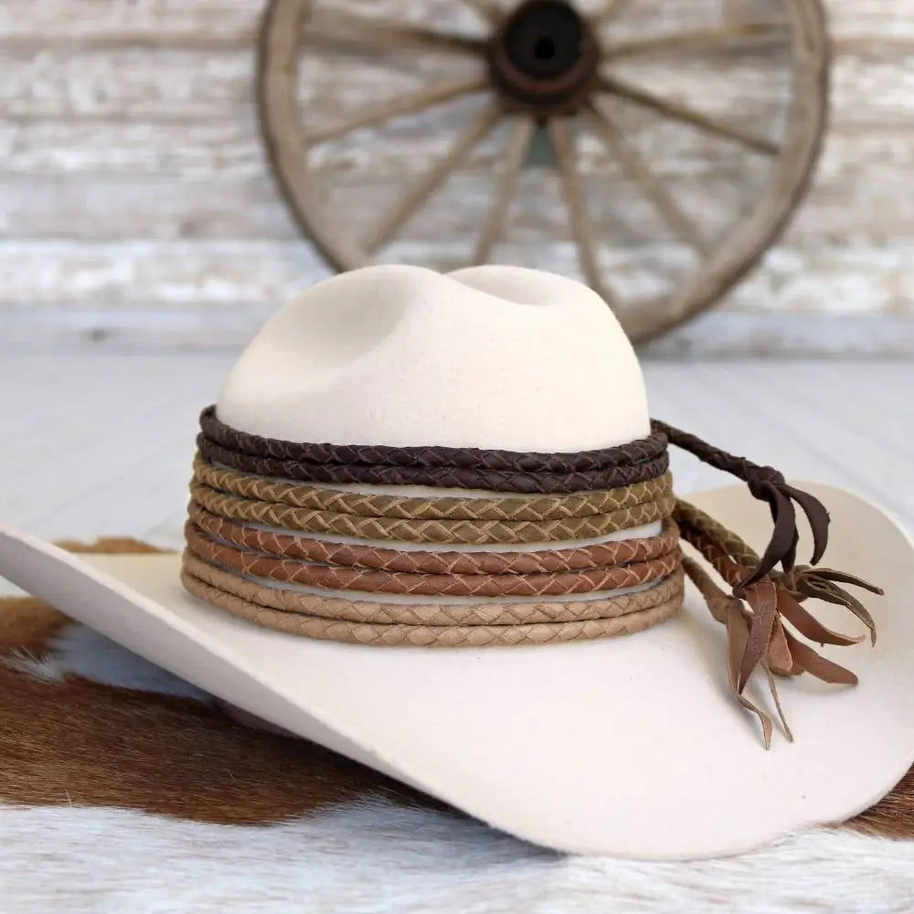 Braided Leather Hat Band Variety Pack – Earth Tones