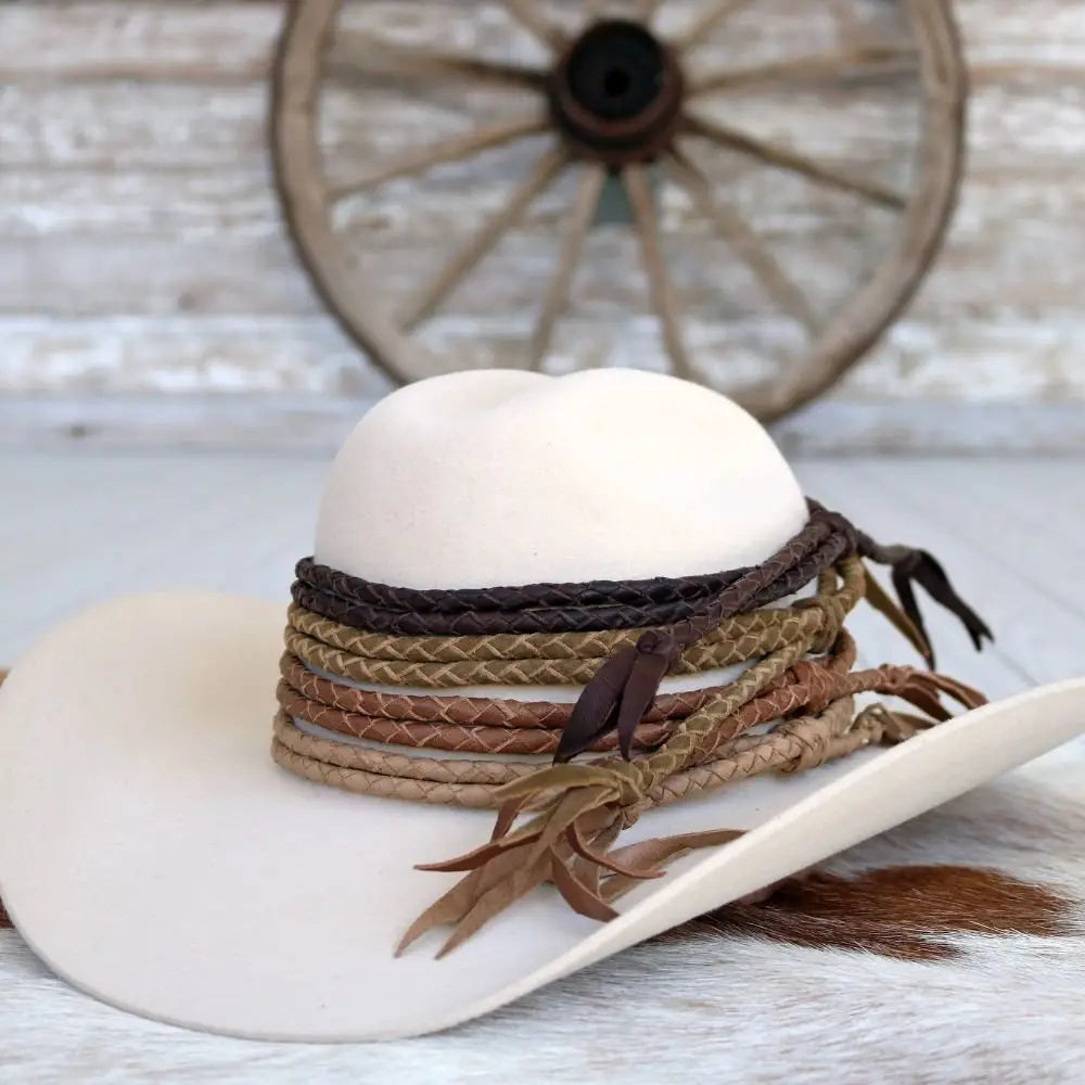 Braided Leather Hat Band Variety Pack – Earth Tones